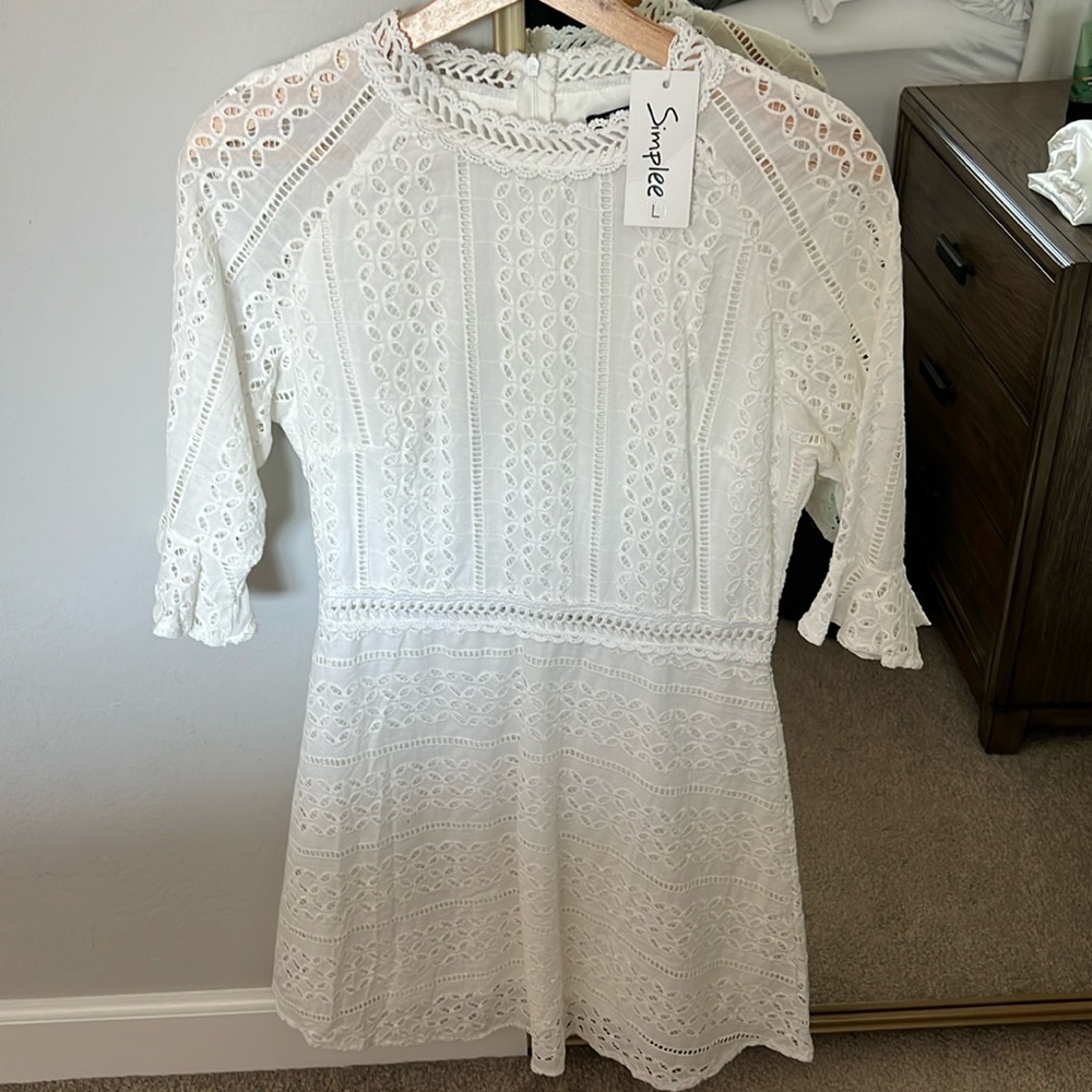 White eyelet dress
